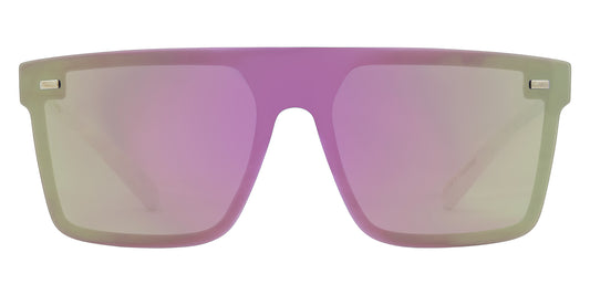 RIPLEY Gloss white- Grey w pink lime IRD lens - Drift Eyewear Australia