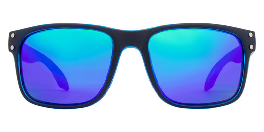 TAHITI Matt navy xtl blue- Grey w.blu grn iridium - Drift Eyewear Australia