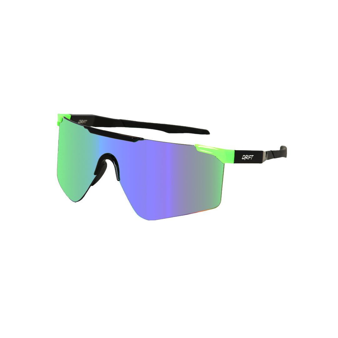 Boston Gloss Black - Green Iridium Lens - Drift Eyewear Australia